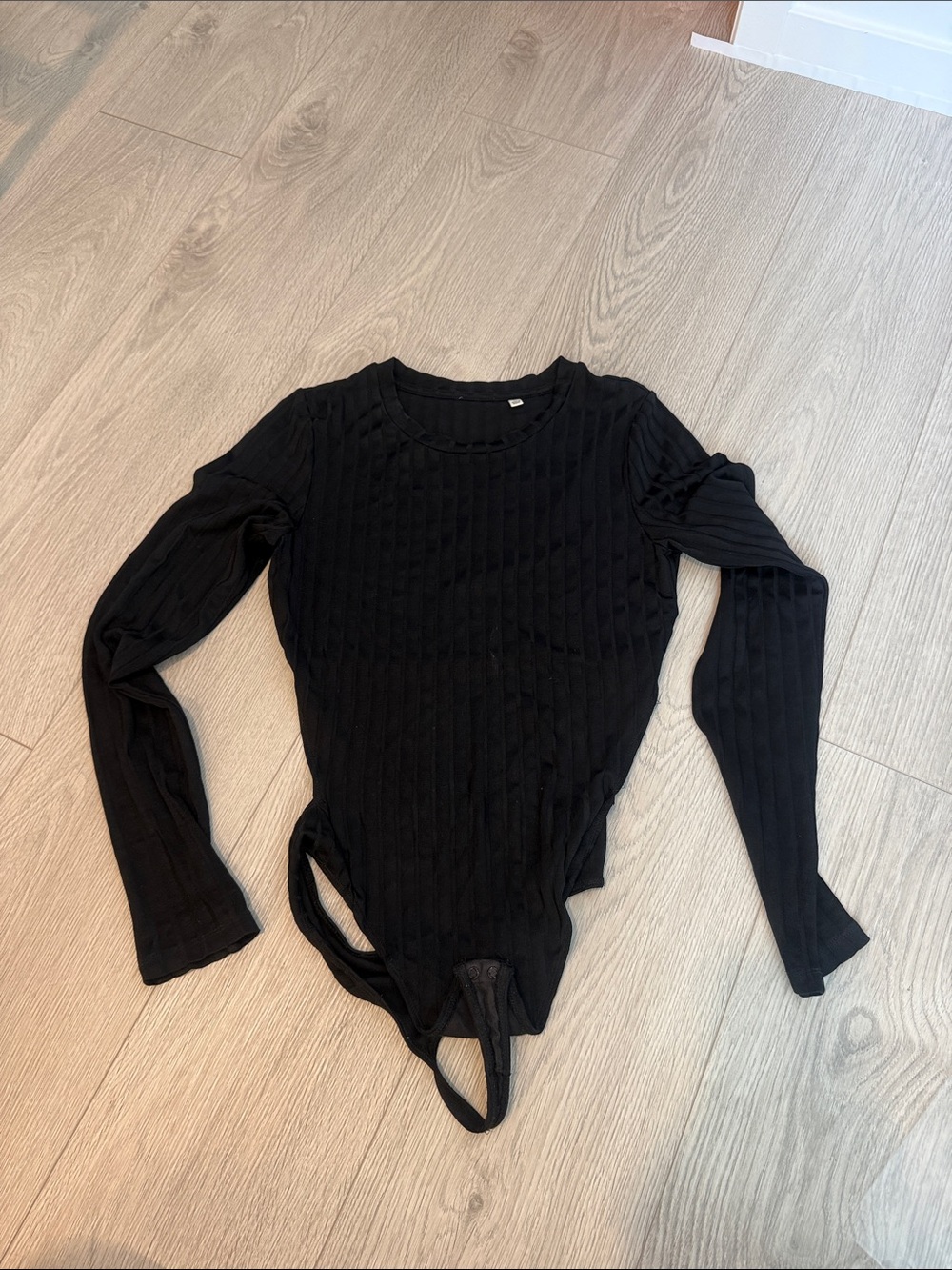Wilfred Black Ribbed Long-Sleeve Bodysuit